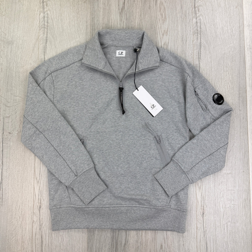 Cp Company Men’s Grey 1/4 Zip Sweatshirt