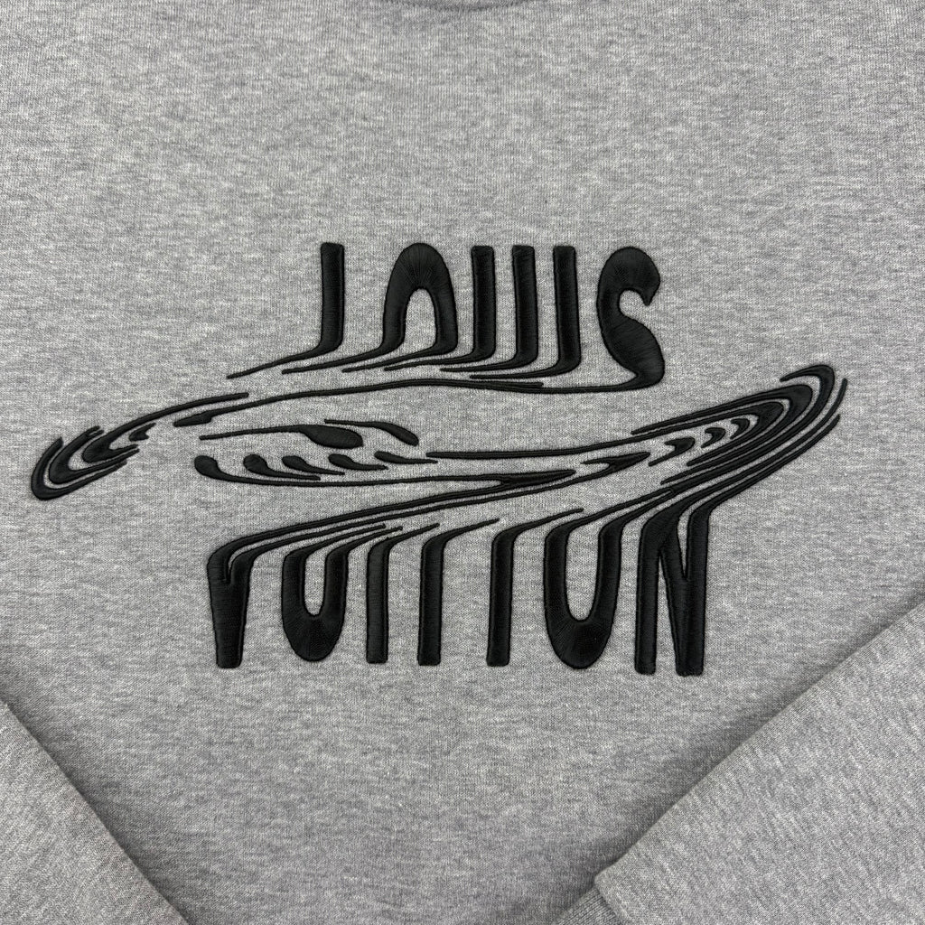Louis Vuitton Men’s Grey Crewneck Embroidered Jumper -Medium