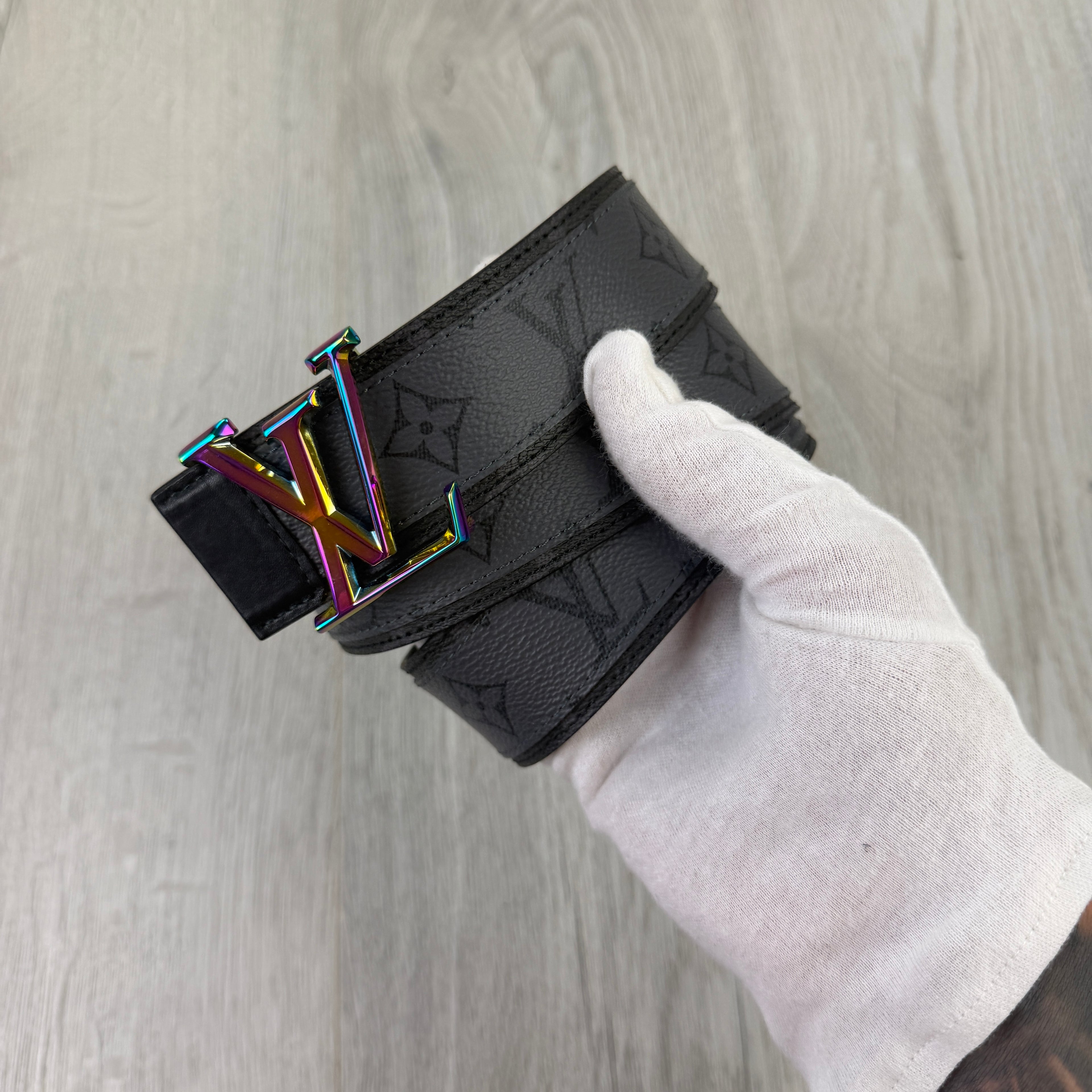 Louis Vuitton Men’s Black Leather Monogram Belt - 90 (Uk 28-30)