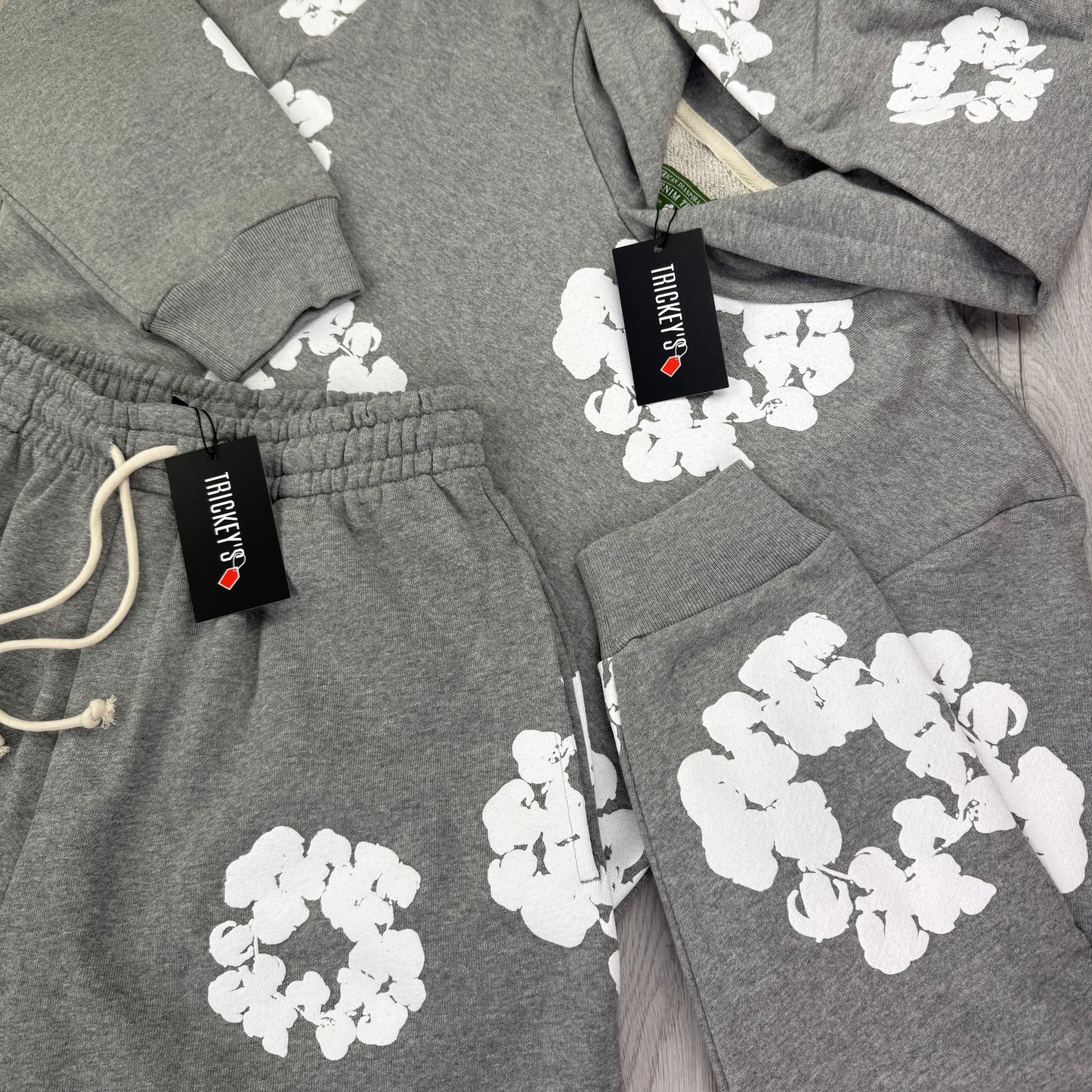 Denim Tears Men’s Grey Shorts & Hoodie Set