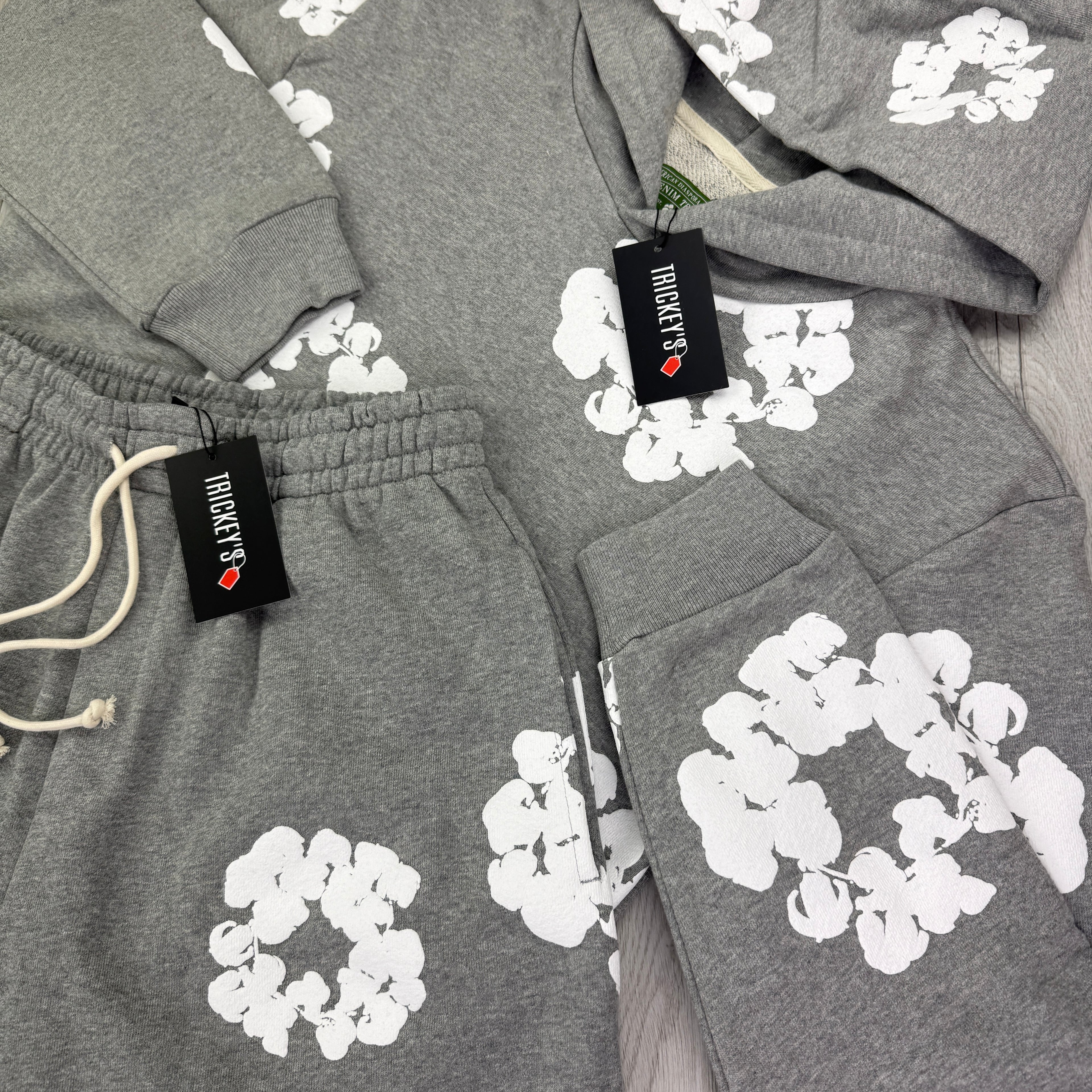 Denim Tears Men’s Grey Shorts & Hoodie Set