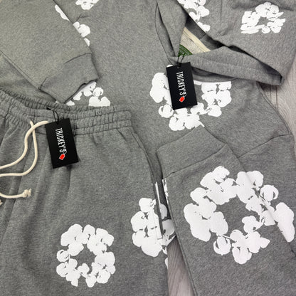 Denim Tears Men’s Grey Shorts & Hoodie Set