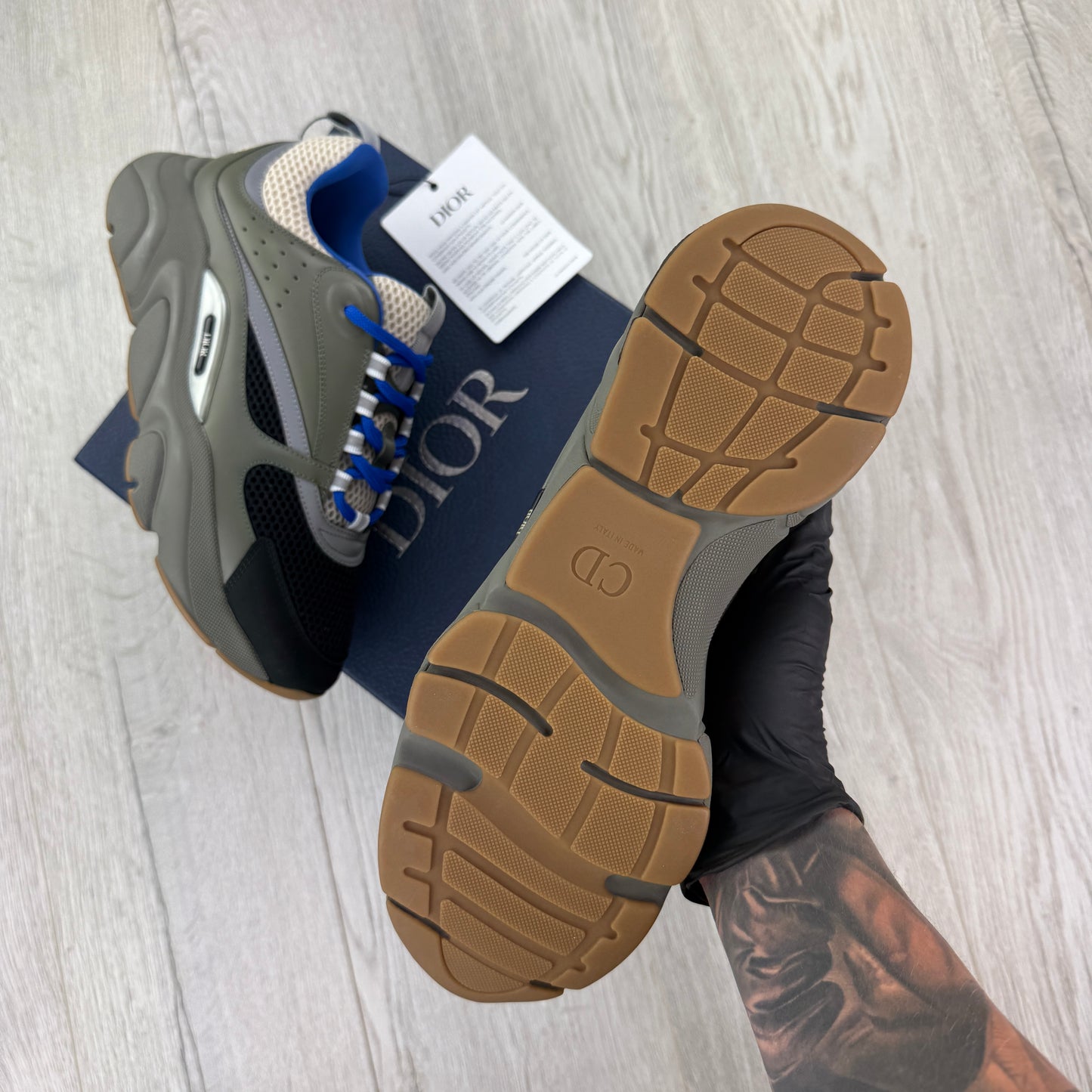 Dior B22 Men’s Khaki & Blue Trainers - 42 (Fit Uk 7.5)