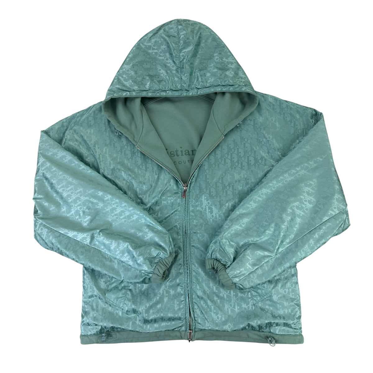 Dior Mens Oblique Reversible Men’s Teal/Green Monogram Jacket - Large