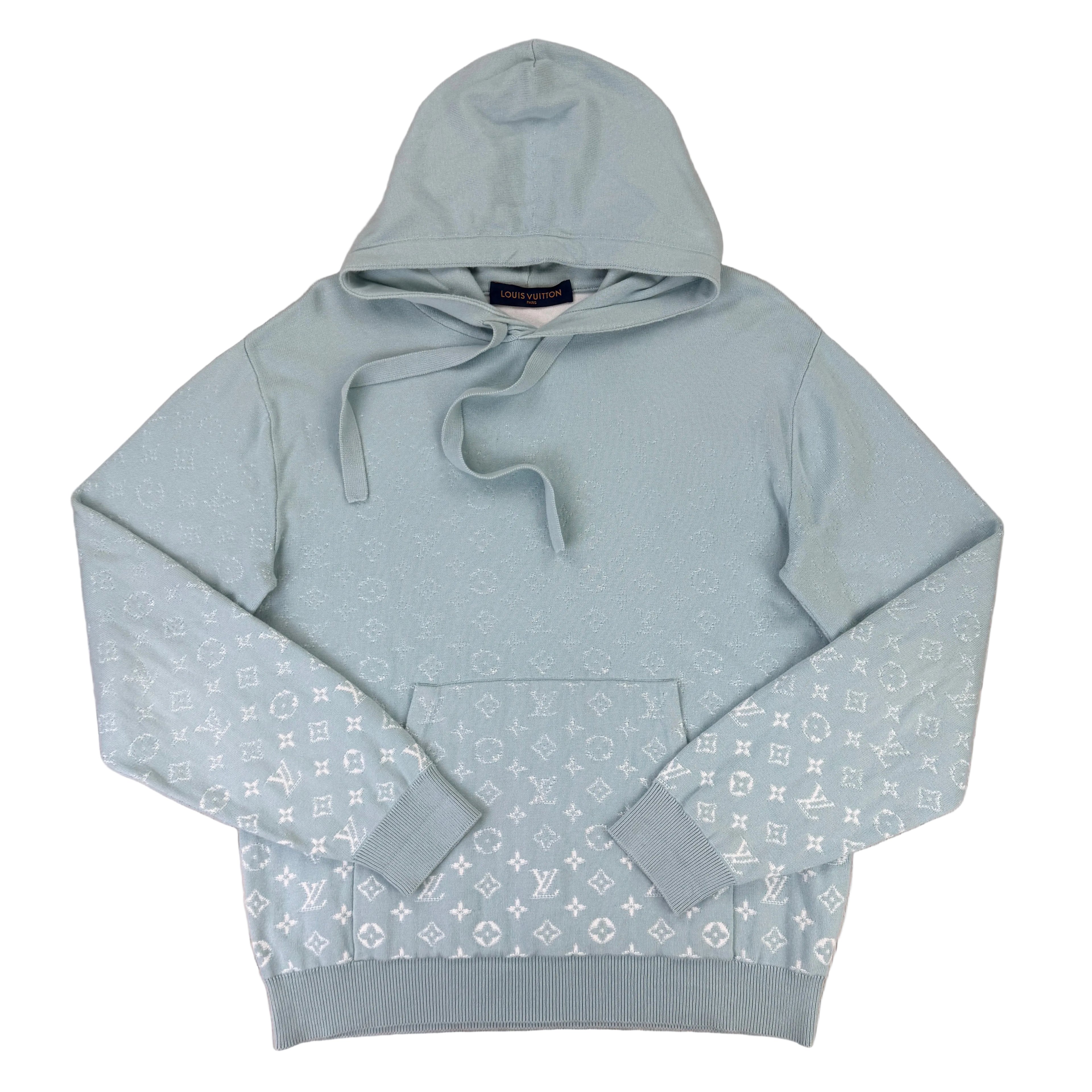 Louis Vuitton Men’s Baby Blue Monogram Gradient Pullover Hoodie - Medium