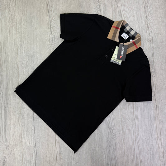 Burberry Men’s Black Polo Printed Collar