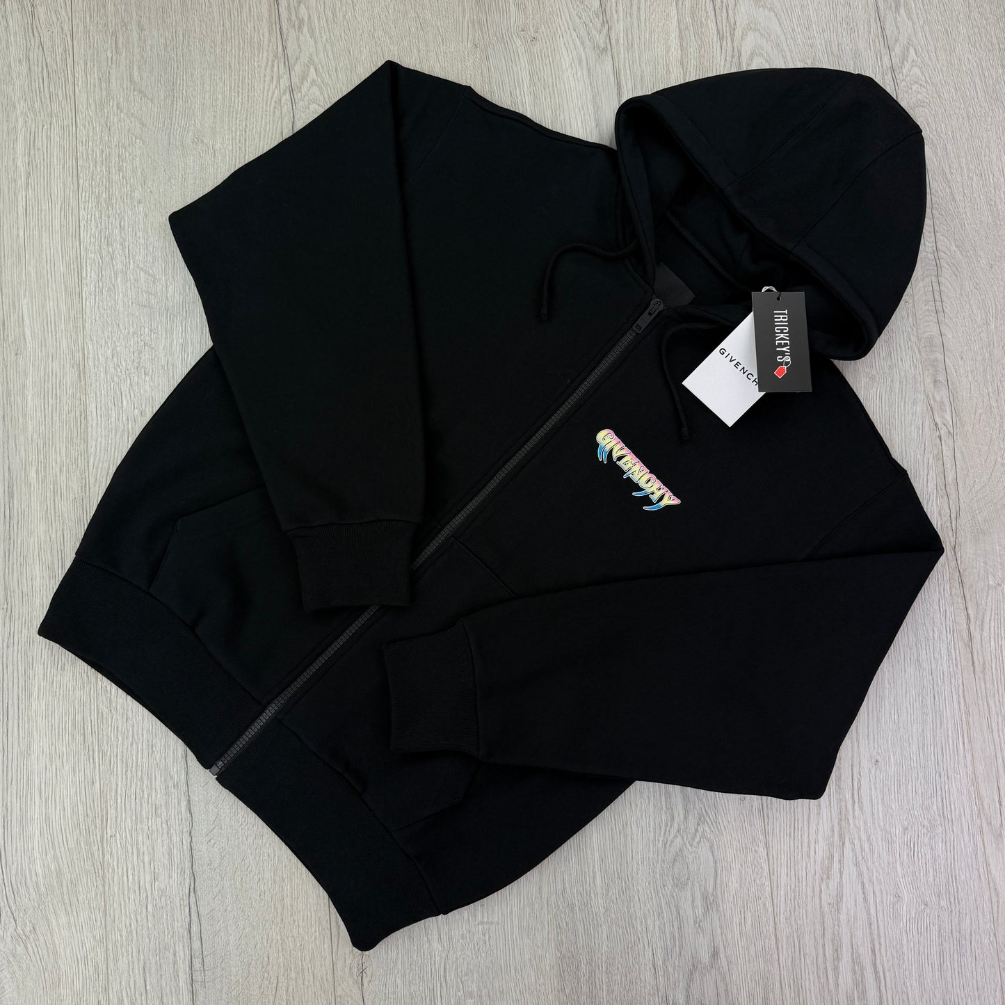 Givenchy Men’s Black Zip-up World Tour Hoodie