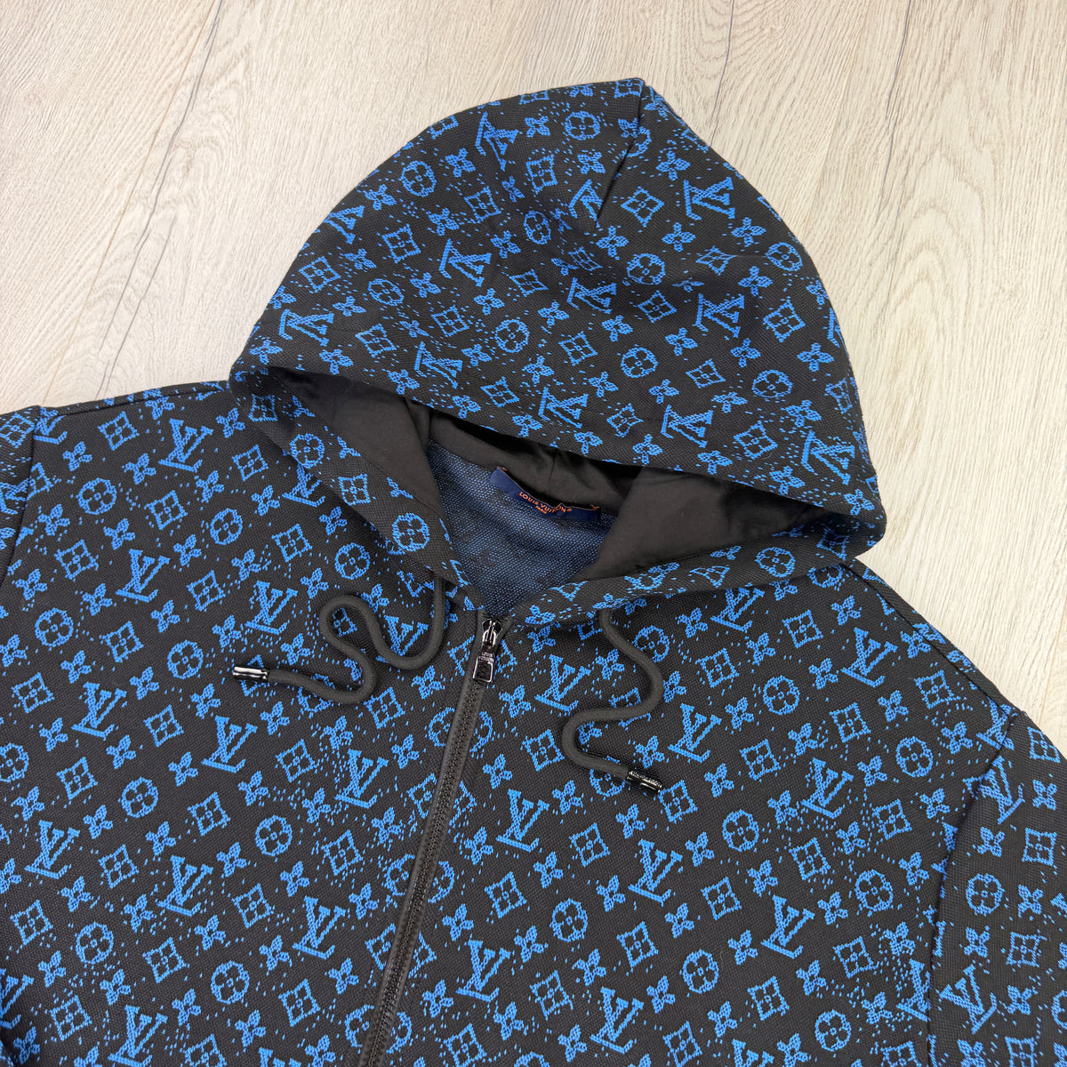 Louis Vuitton Men’s Blue Monogram Zip Up Hoodie - Large (Fits XL)