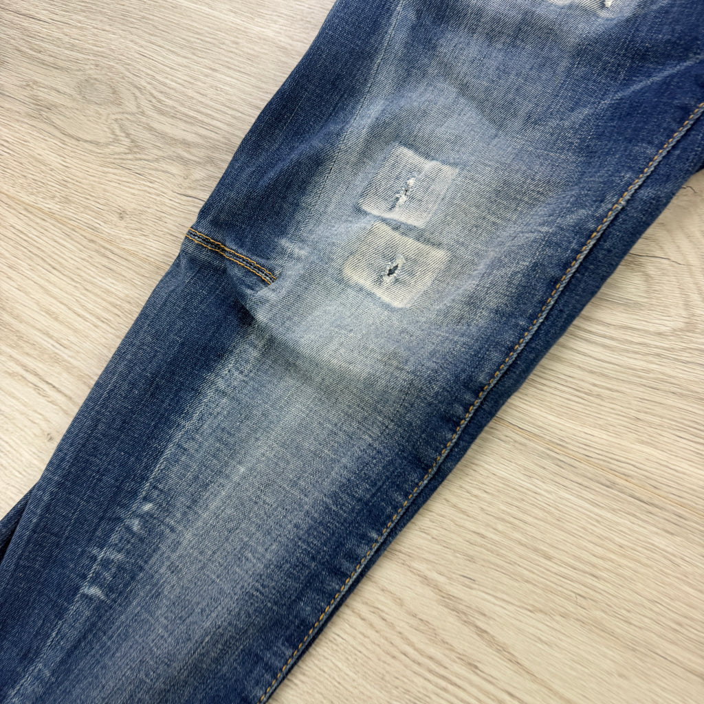 Dsquared2 Men’s Blue Distressed Twist Jeans - 48 (Uk 30)