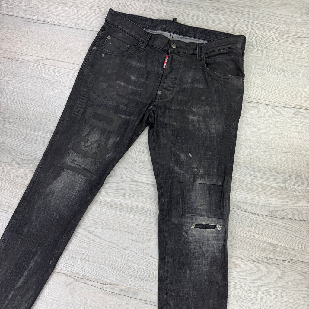 Dsquared2 Men’s Black Distressed Jeans - 48 (Uk 32)