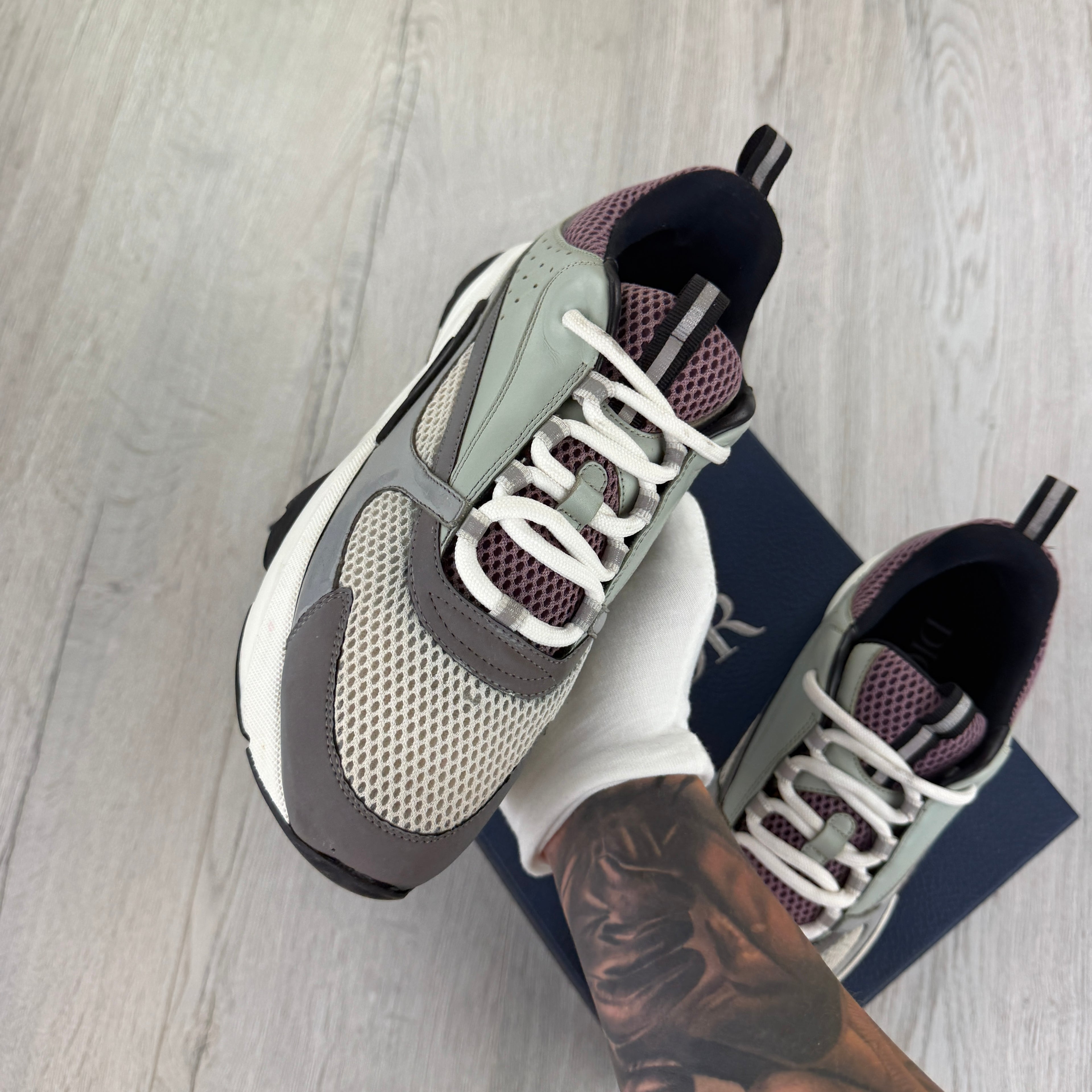 Dior B22 Men’s Lavender & Grey Trainers - 42.5 (Fit Uk 7.5/8)