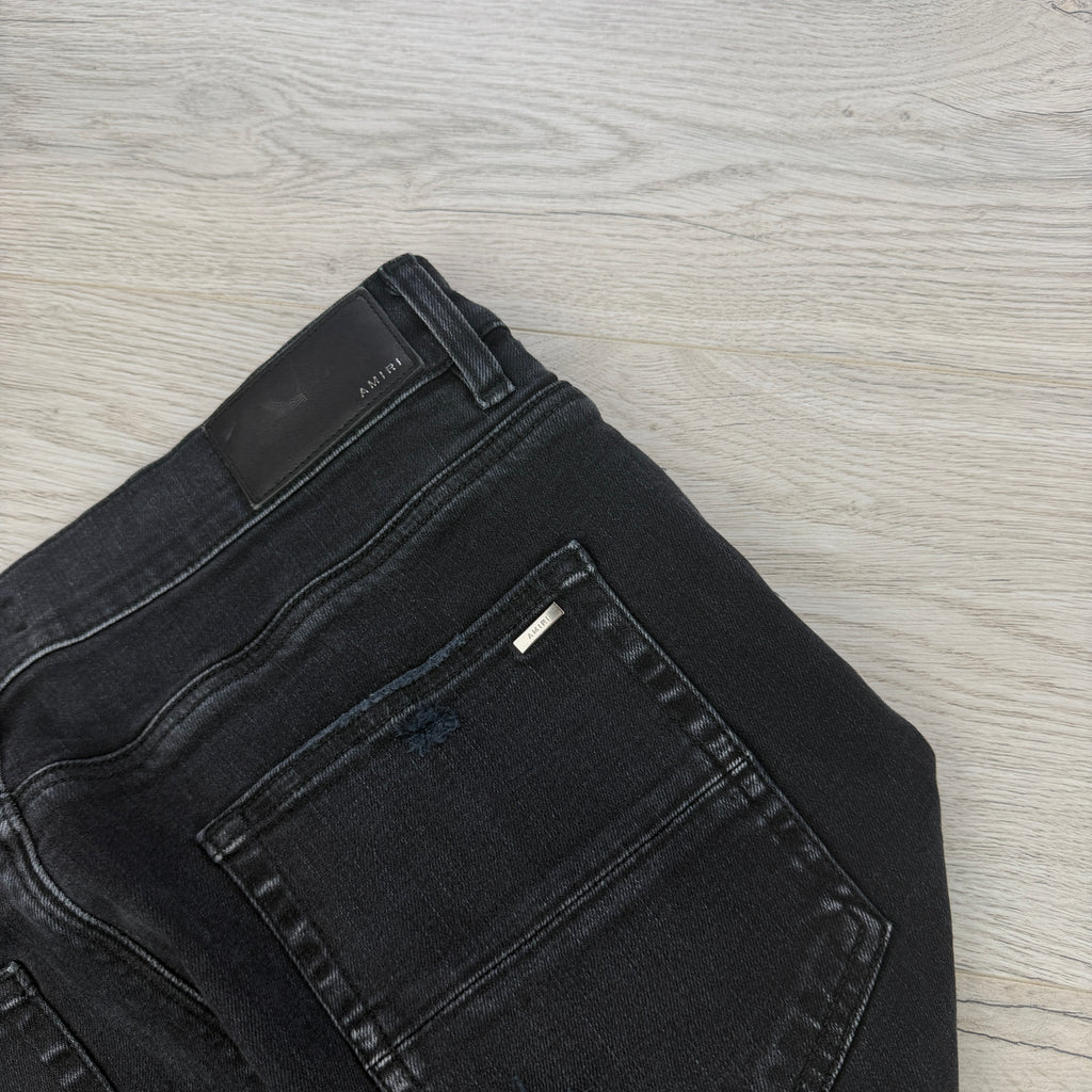 Amiri Men’s MX1 Aged Black Distressed Jeans - Uk 36