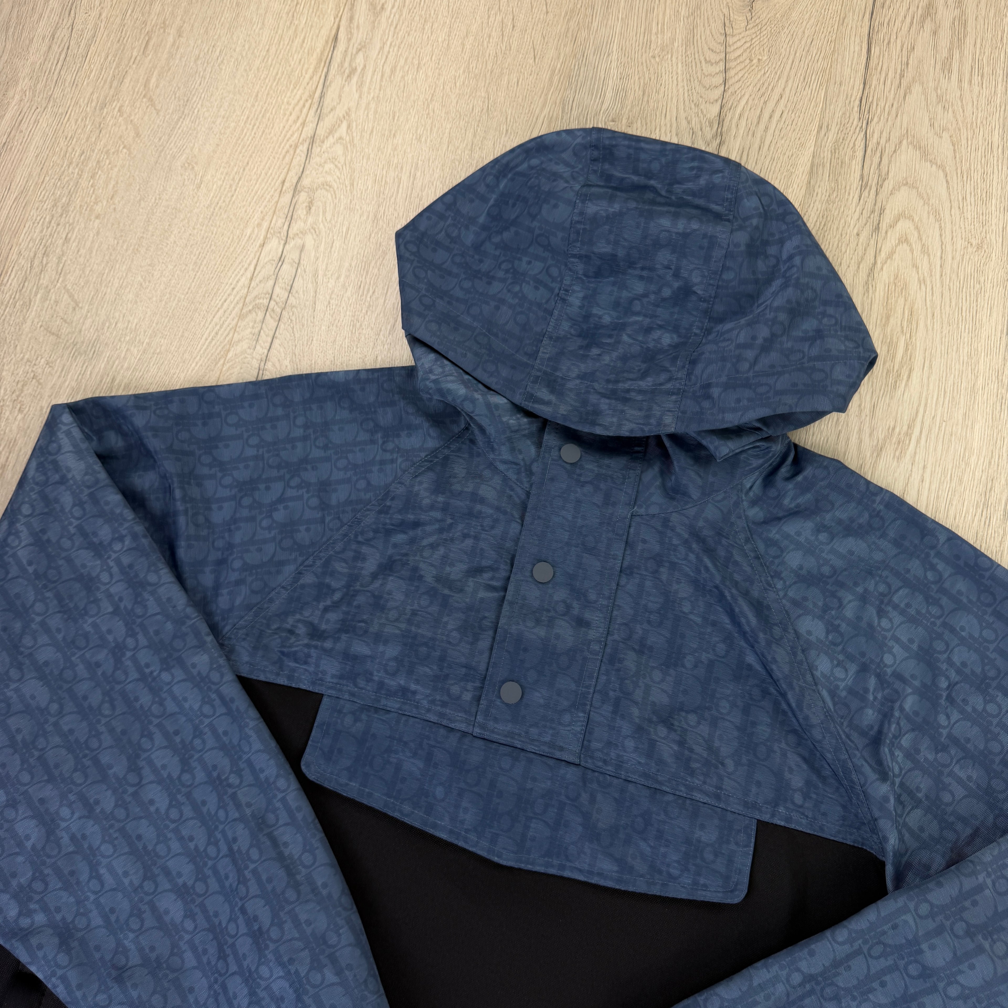 Dior Mens Oblique Black / Bue Anorak Jacket - XL