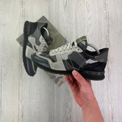 Valentino Men’s Grey & Black Camo Rockrunner - 41 (Uk 7)