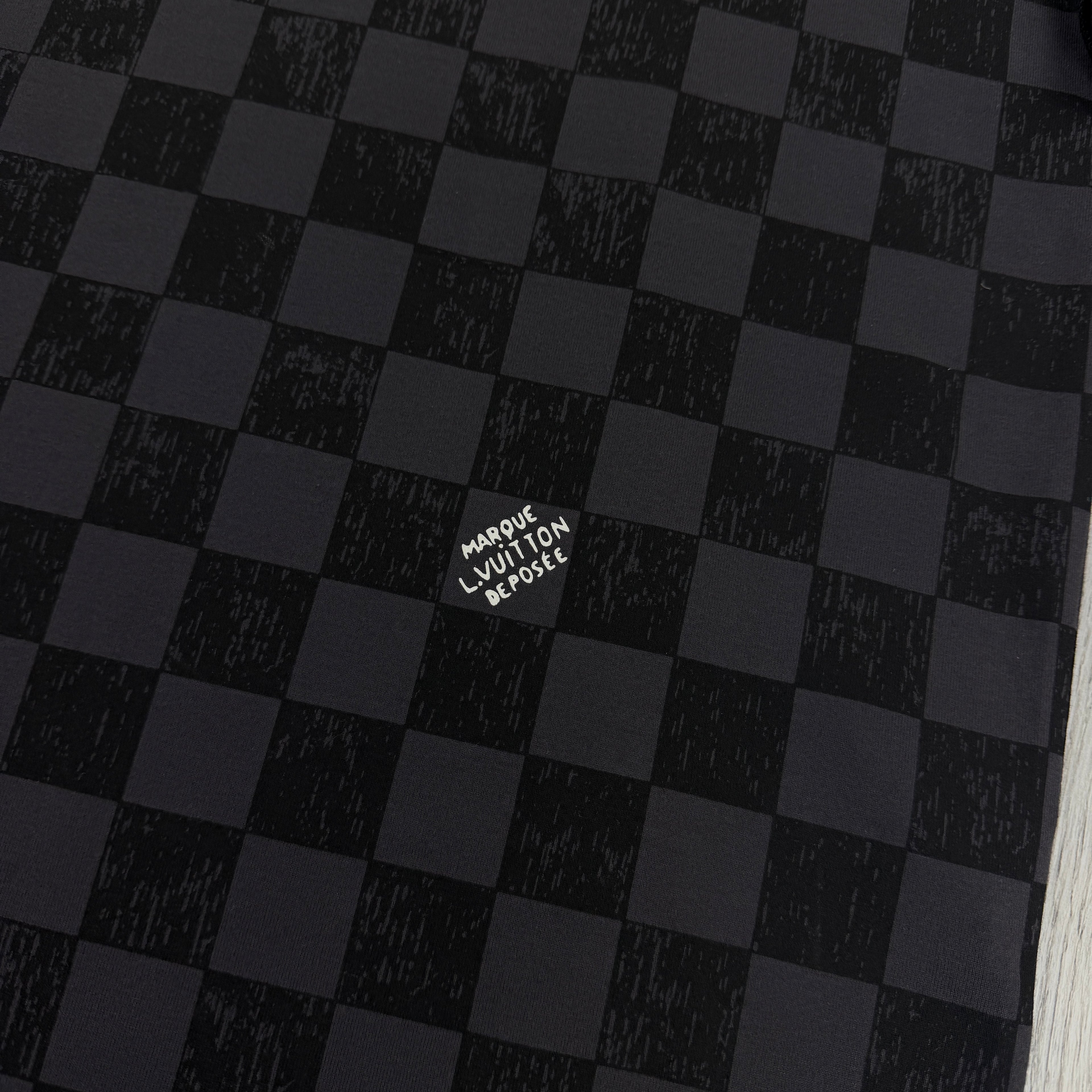 Louis Vuitton Men’s Dark Grey Damier T-shirt - Small