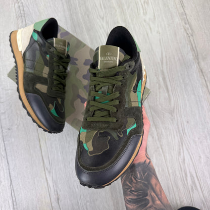 Valentino Men’s Camo Rockrunner Trainers Neon Hint - 43 (Uk 9)
