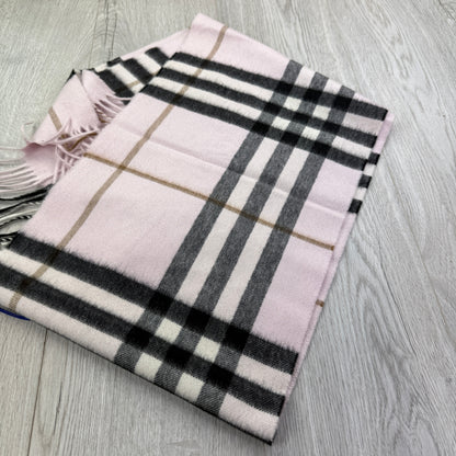 Burberry Pink Check Cashmere Scarf