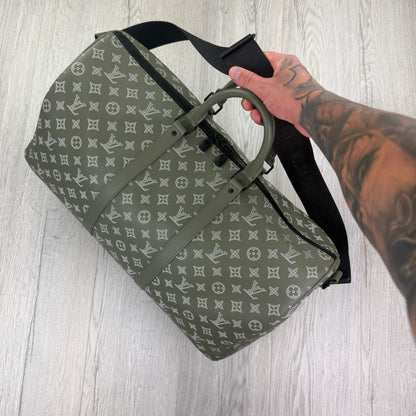 Louis Vuitton Monogram Shadow Green Keepall Bandoulière 50 Bag