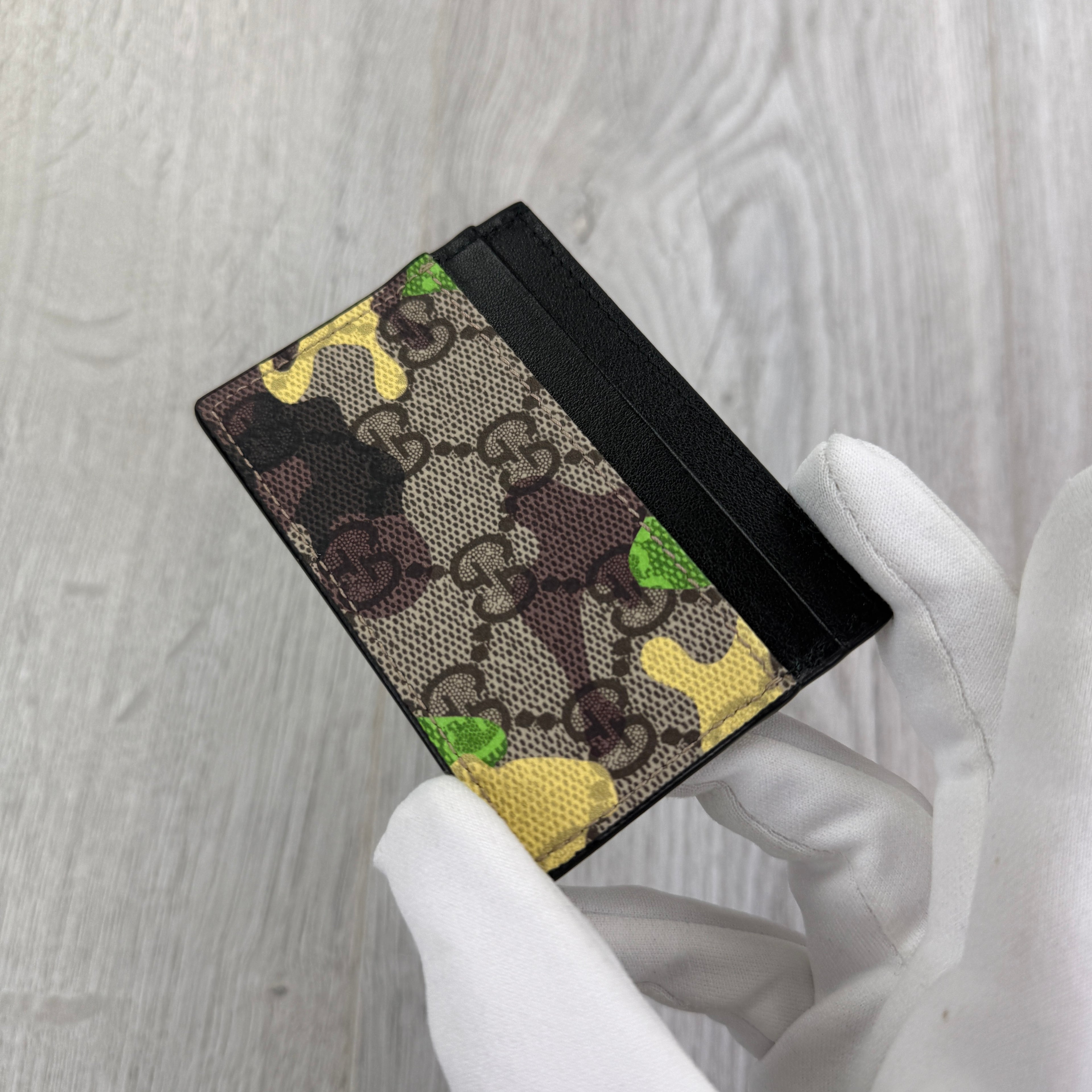 Gucci GG Blue Camo Canvas Card Holder