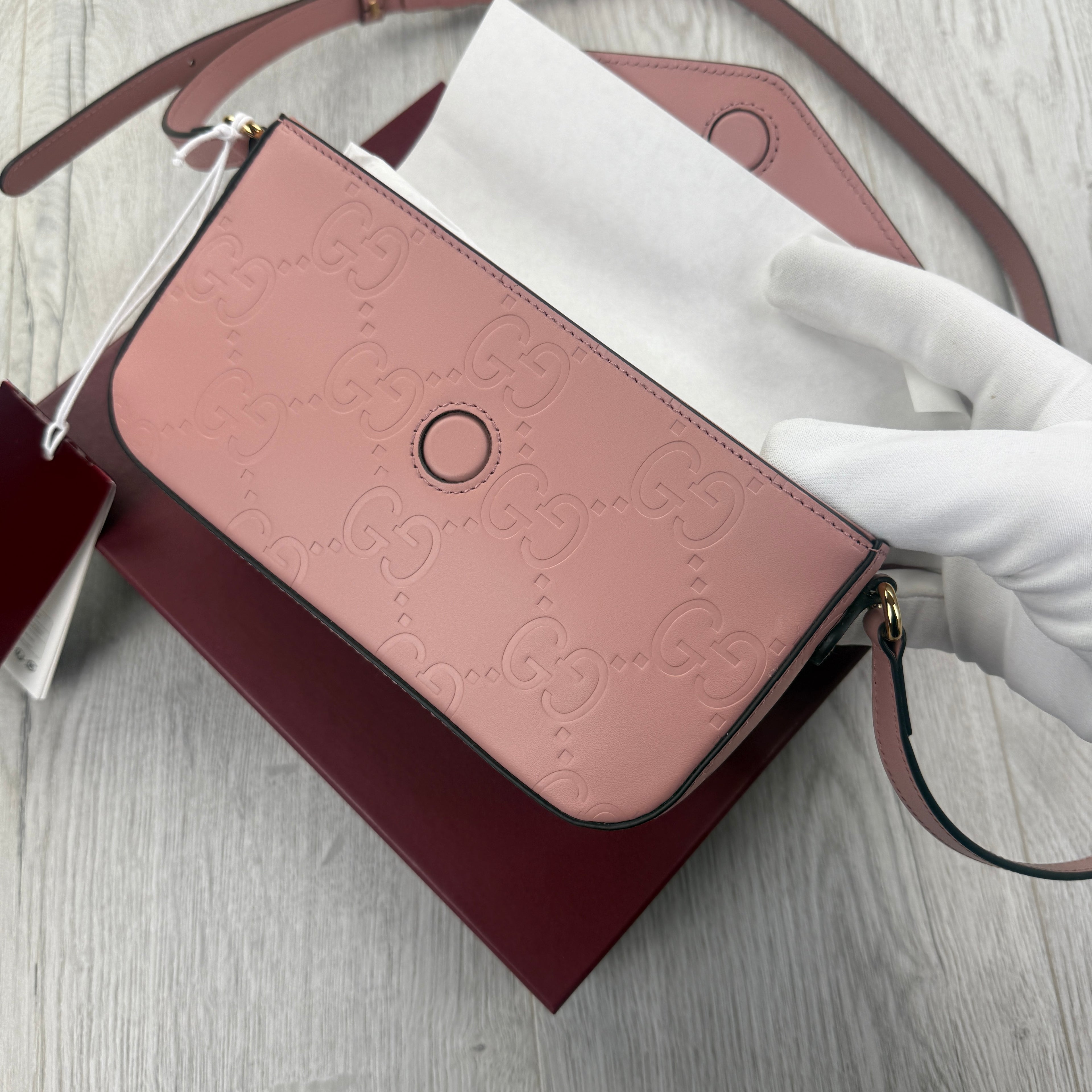 Gucci Women’s Pink GG Monogram Crossbody bag