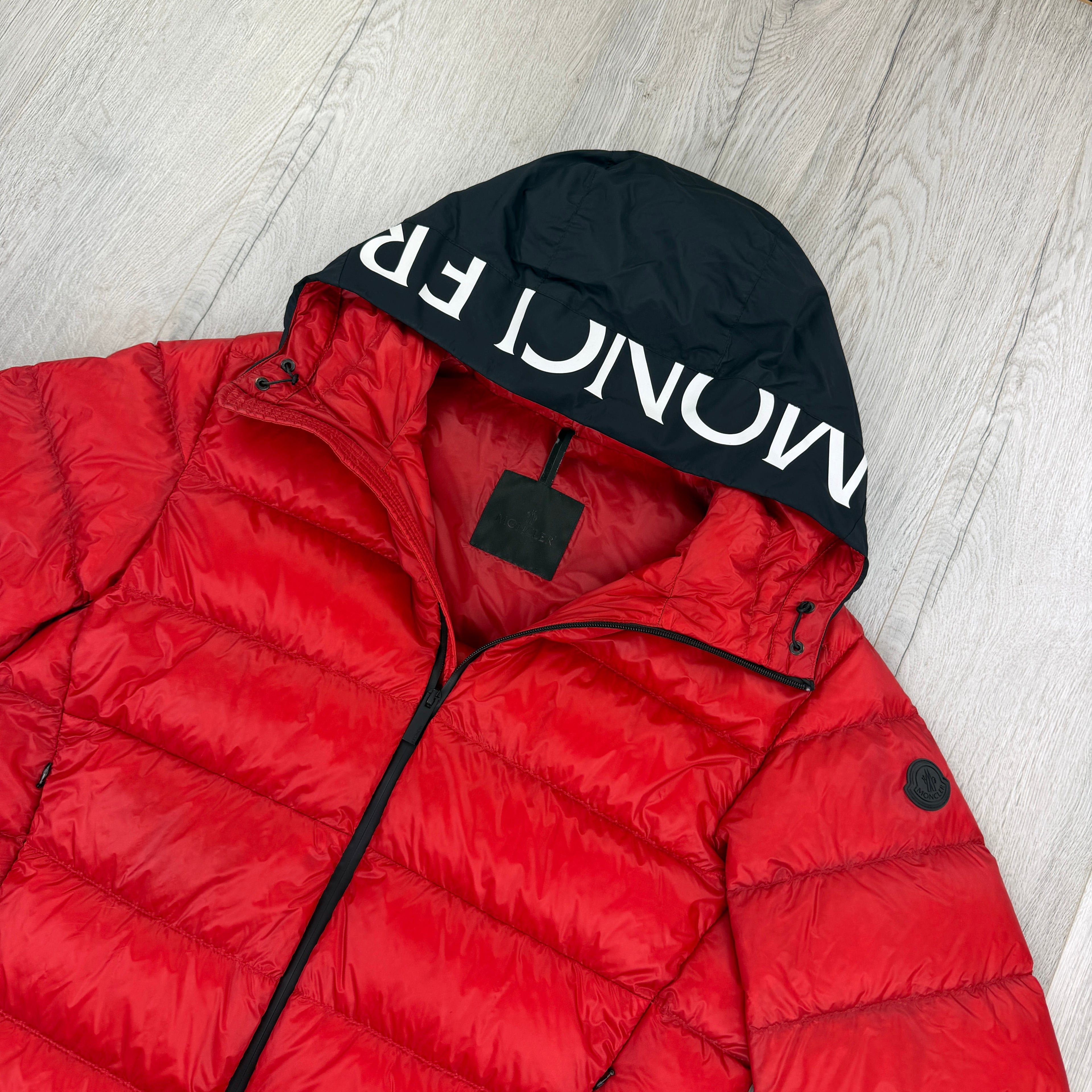 Moncler Men’s Provins Red Zip-up Down Jacket - Size 5