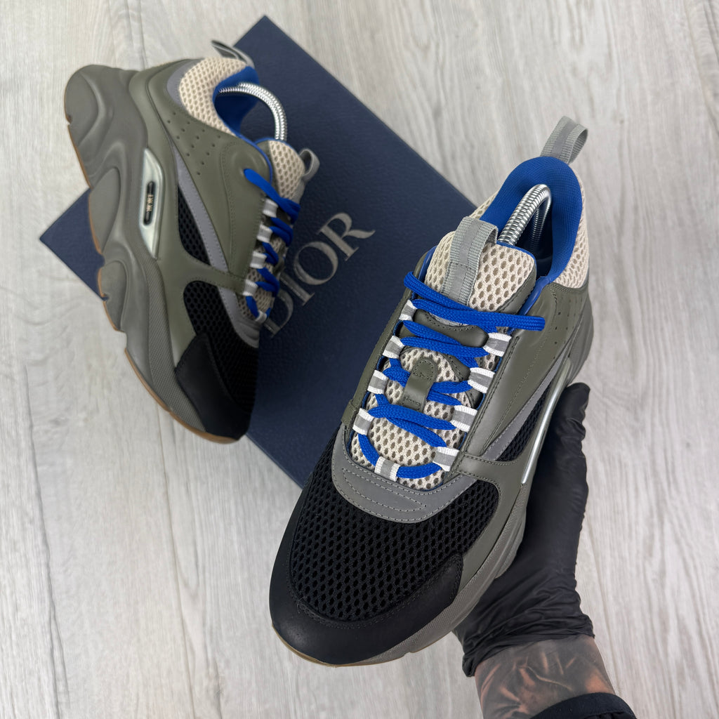 Dior B22 Men’s Khaki & Blue Trainers - 41 (Fit Uk 7)