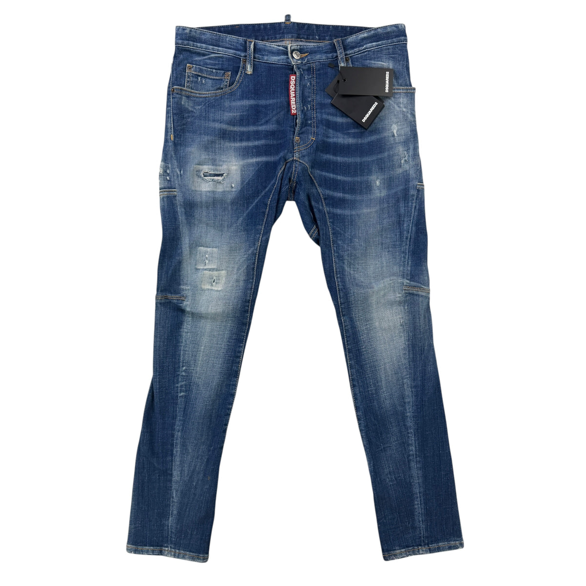 Dsquared2 Men’s Blue Distressed Twist Jeans - 48 (Uk 30)