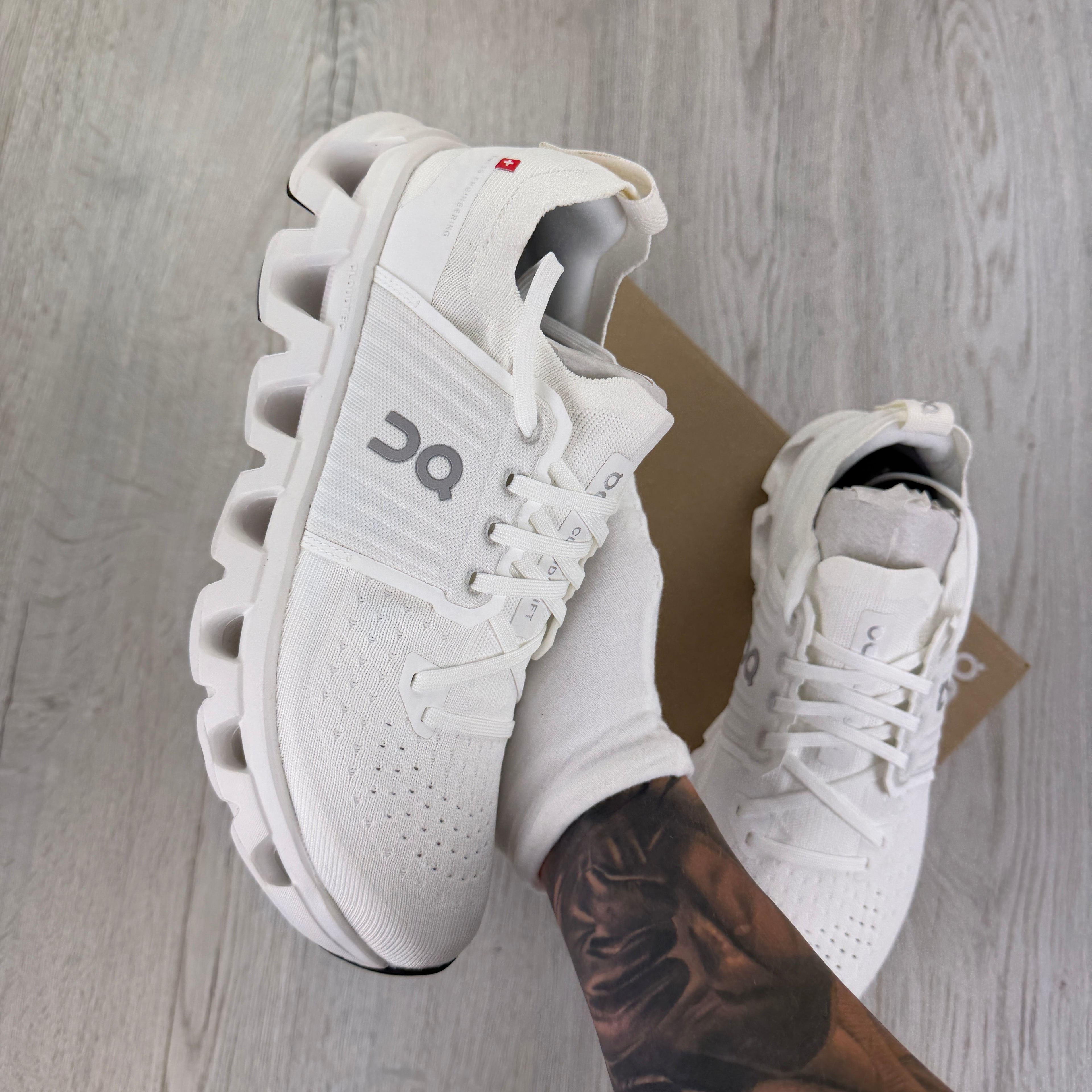 On Running Cloudswift 4 All White Trainers