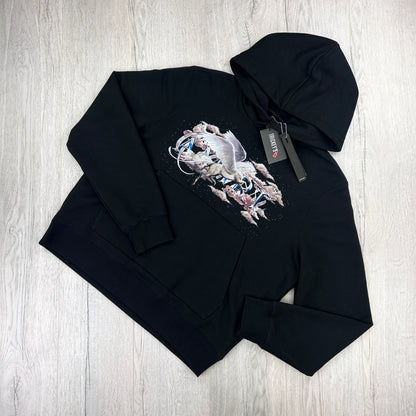Amiri Men’s Pegasus Script Logo Black Pullover Hoodie