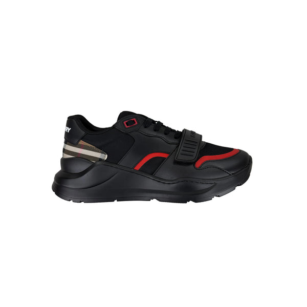 Burberry Men’s Black & Red Ramsey Check Trainers