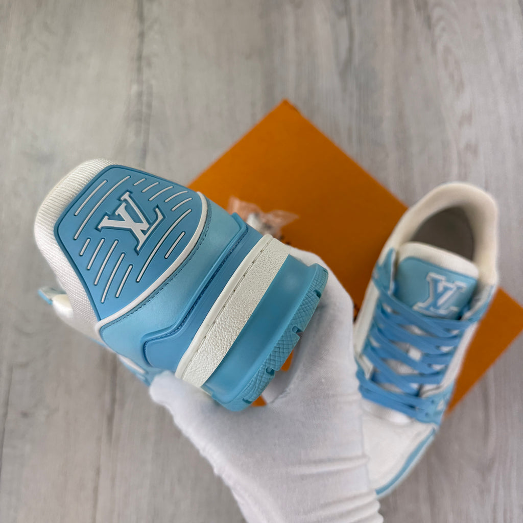 Louis Vuitton Men’s Blue & White Low Trainers - Uk 7 (Fit 7.5)