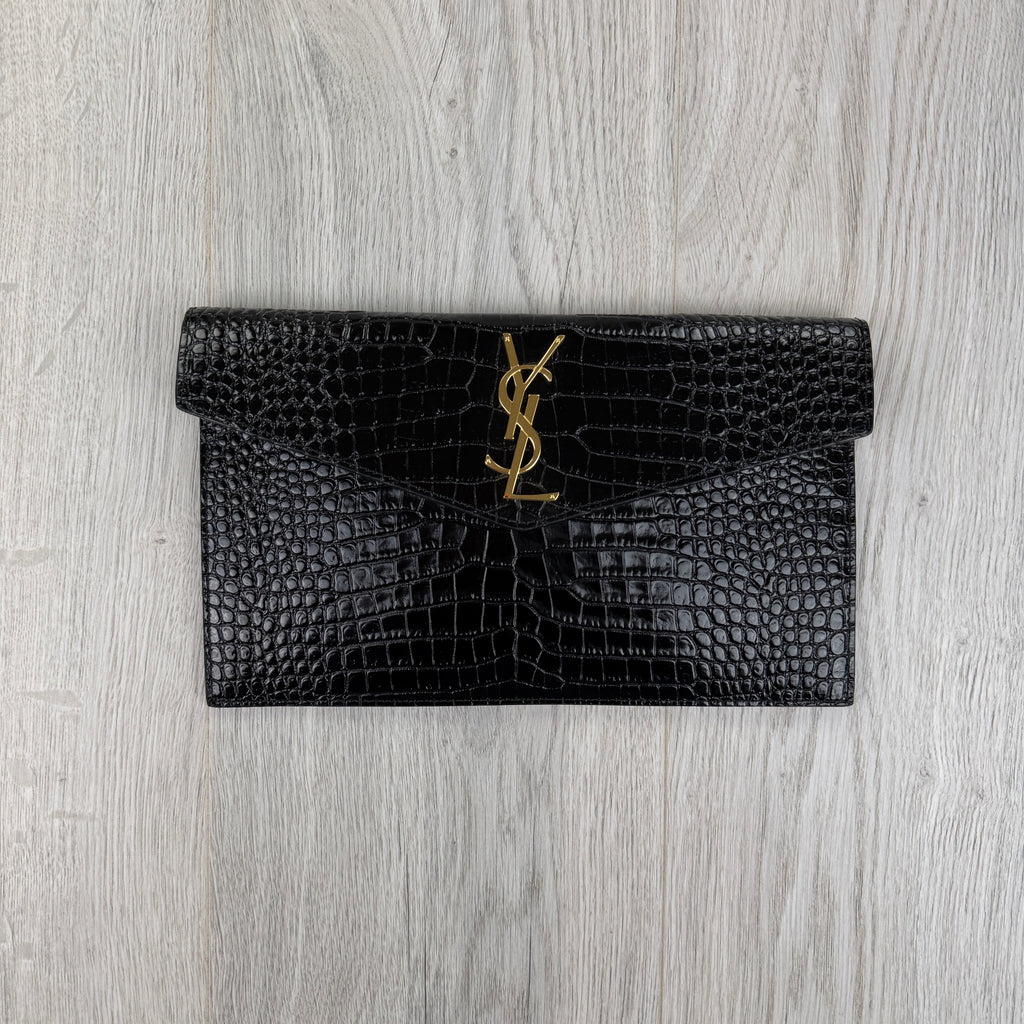Saint Laurent Women’s Black Crock Clutch Bag