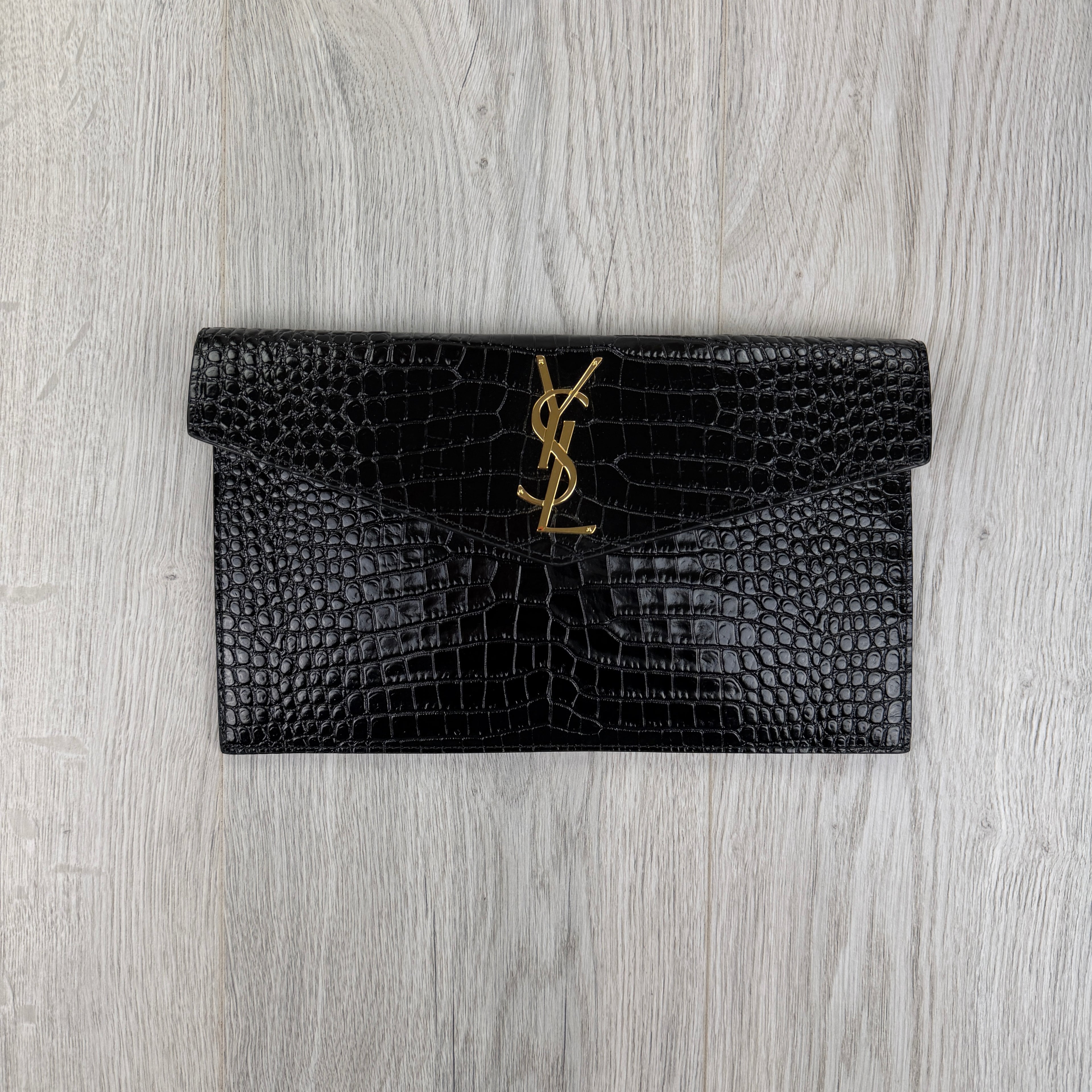 Saint Laurent Women’s Black Crock Clutch Bag