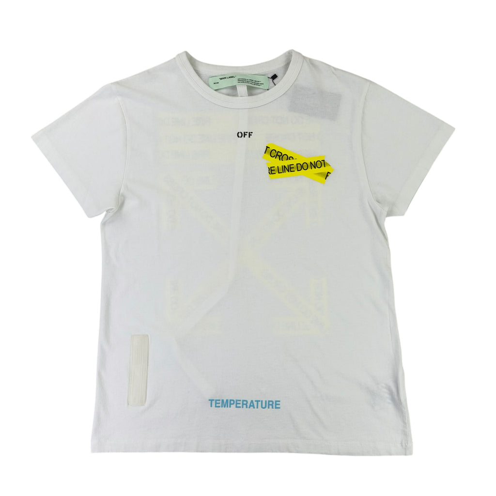 Off White Men’s Firetape Arrow White T-shirt - Small Oversized