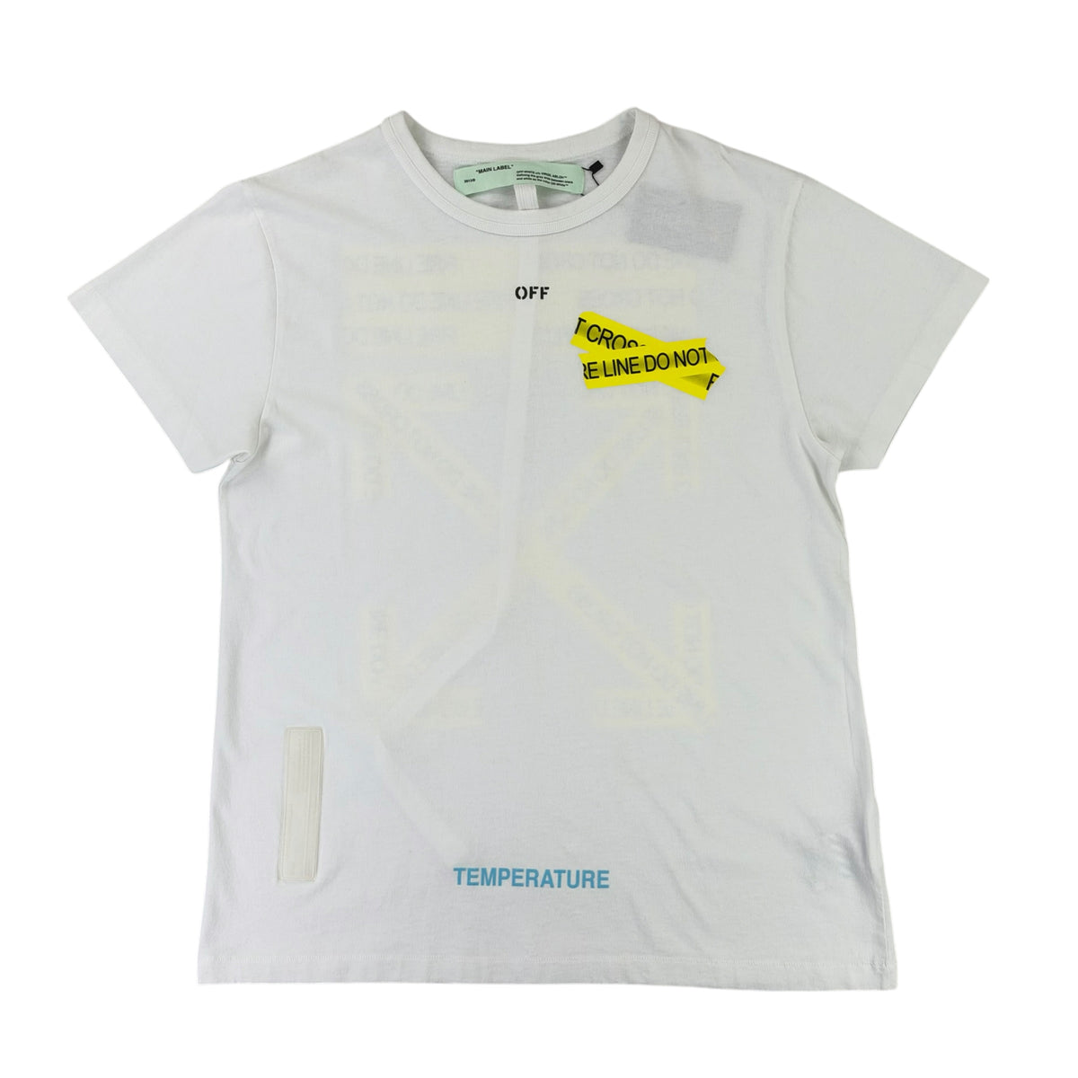 Off White Men’s Firetape Arrow White T-shirt - Small Oversized