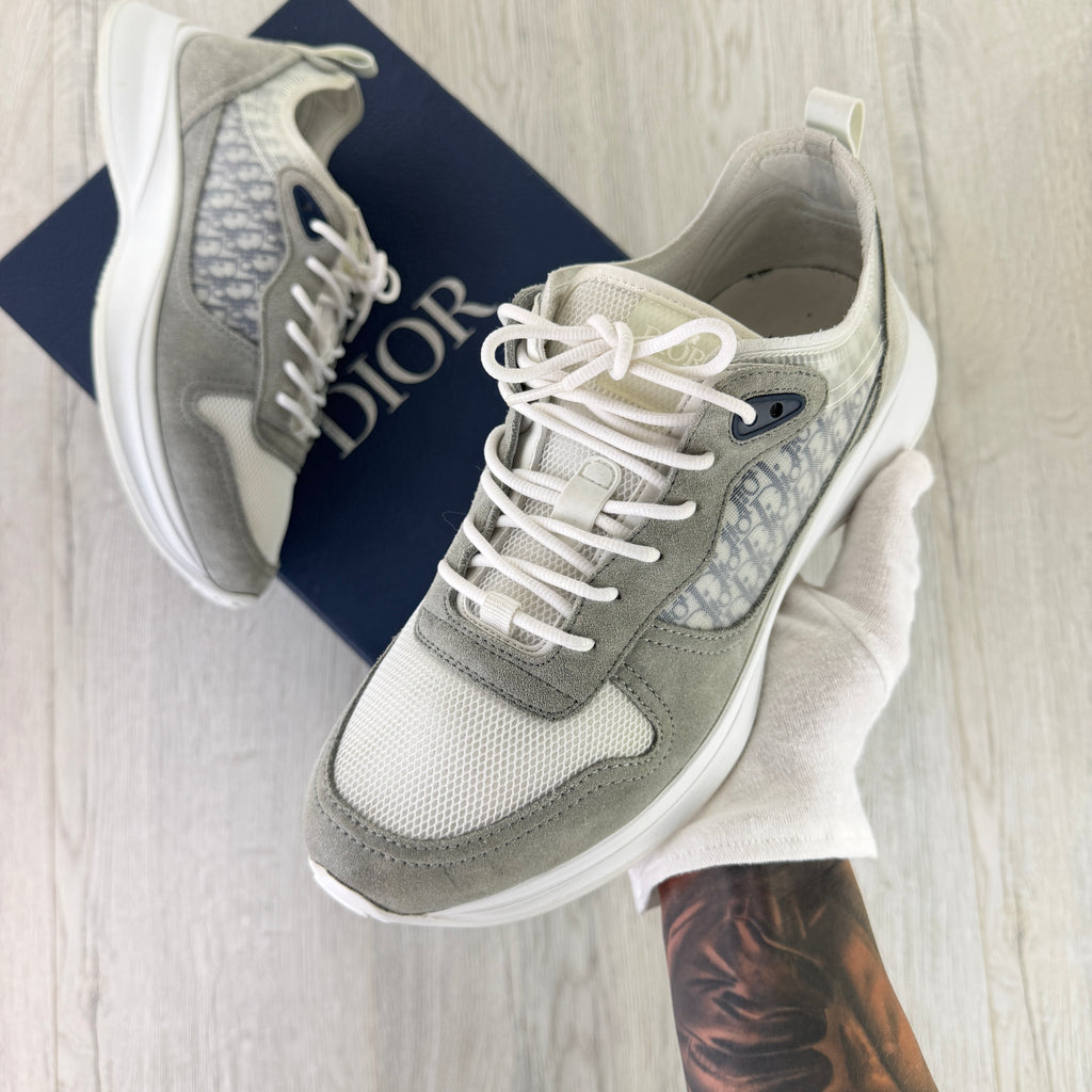 Dior B25 Men’s Grey & White Runner Trainers - 42 (Fit Uk 8)
