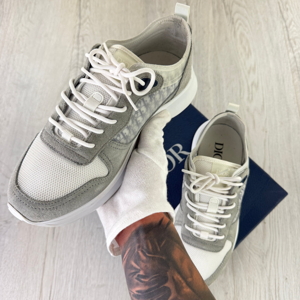 Dior B25 Men’s Grey & White Runner Trainers - 42 (Fit Uk 8)
