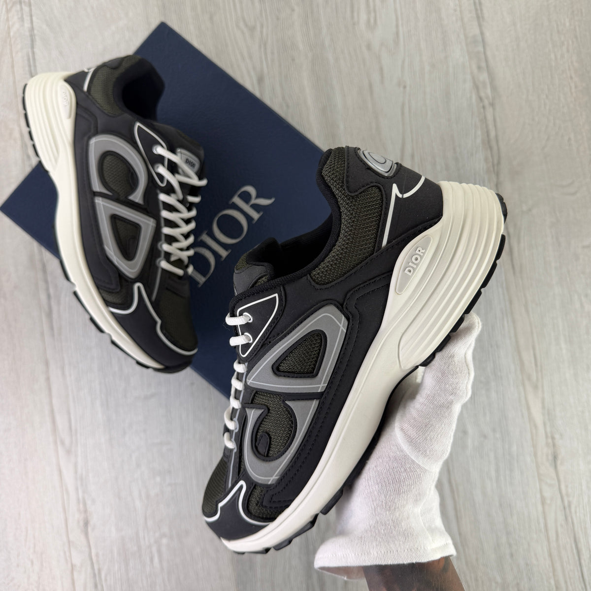 Dior B30 Men’s Khaki CD Mesh Trainers - 43 (Fit Uk 9)