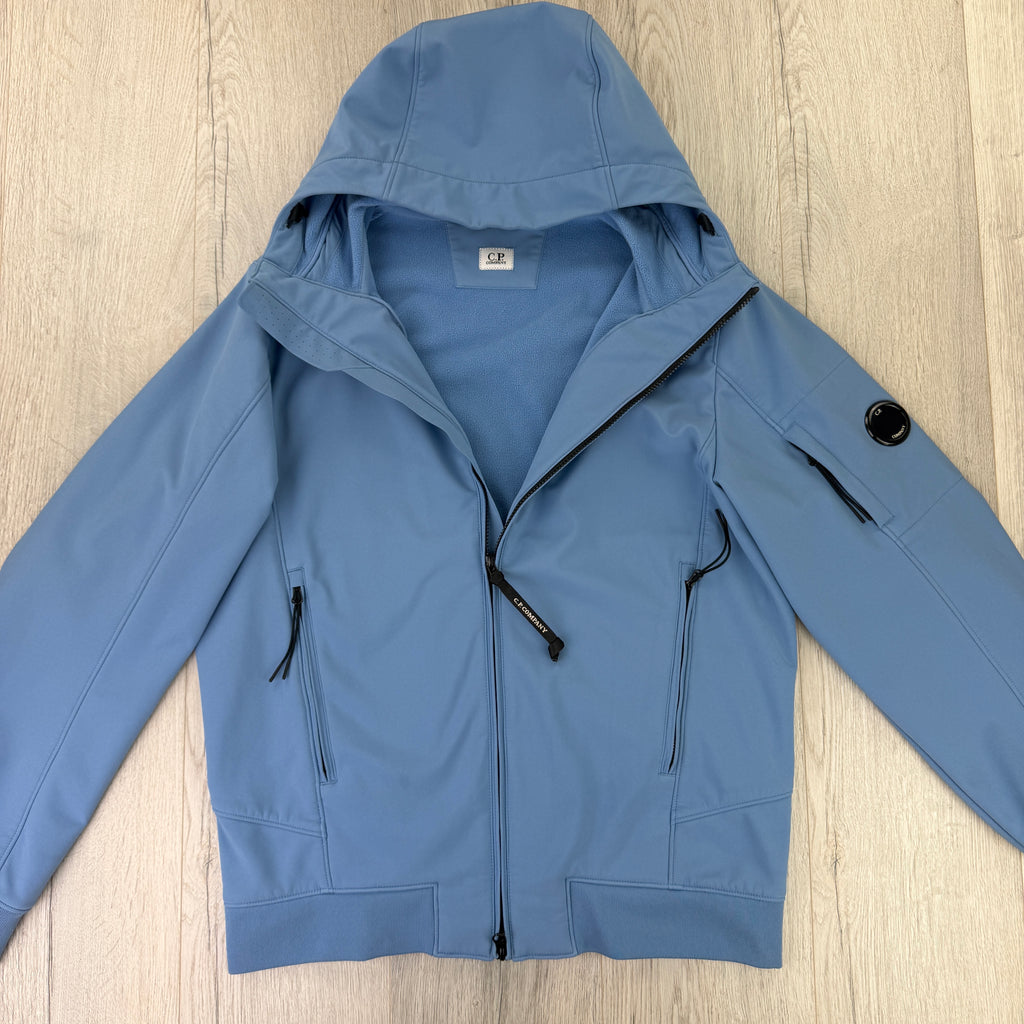 Cp Company Men’s Sky Blue Zip Up Soft Shell Jacket - 52 (Fit Large)