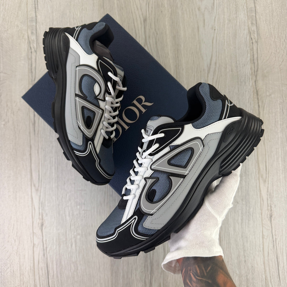 Dior B30 Men’s Blue Grey / White / Black Trainers - 44 (Uk 10)