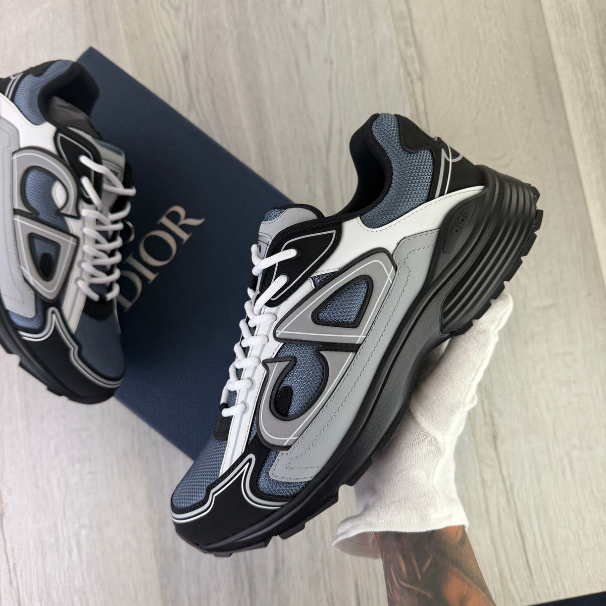 Dior B30 Men’s Blue Grey / White / Black Trainers - 44 (Uk 10)