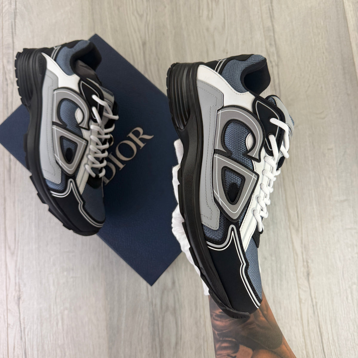Dior B30 Men’s Blue Grey / White / Black Trainers - 44 (Uk 10)