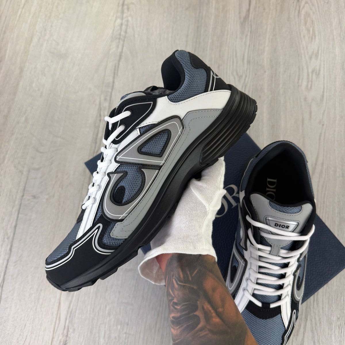 Dior B30 Men’s Blue Grey / White / Black Trainers - 44 (Uk 10)