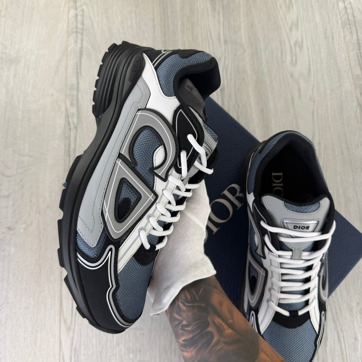 Dior B30 Men’s Blue Grey / White / Black Trainers - 44 (Uk 10)