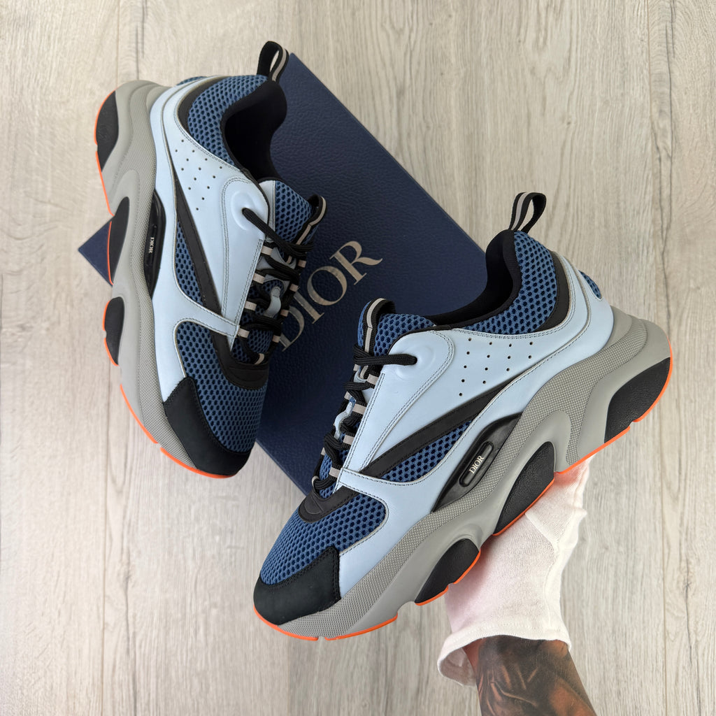 Dior B22 Light Blue Runners Orange Bottom Trainers - 45 (Fit Uk 10/10.5)