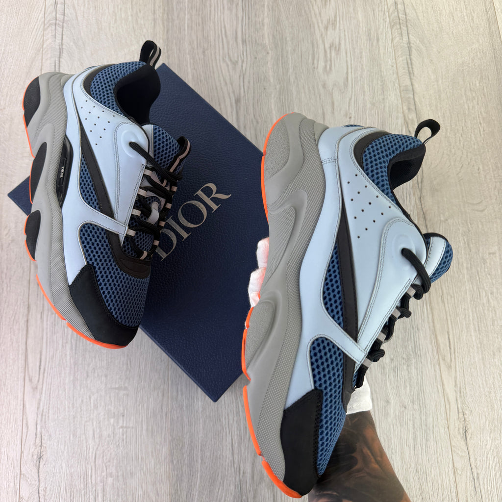 Dior B22 Light Blue Runners Orange Bottom Trainers - 45 (Fit Uk 10/10.5)
