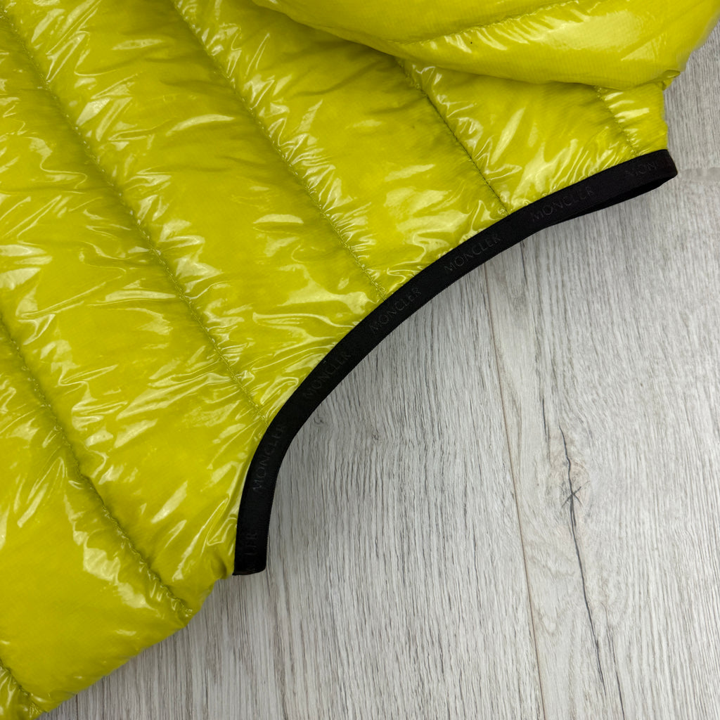 Moncler Morellet Men’s Lime Green Lappe Hooded Gilet - Size 3