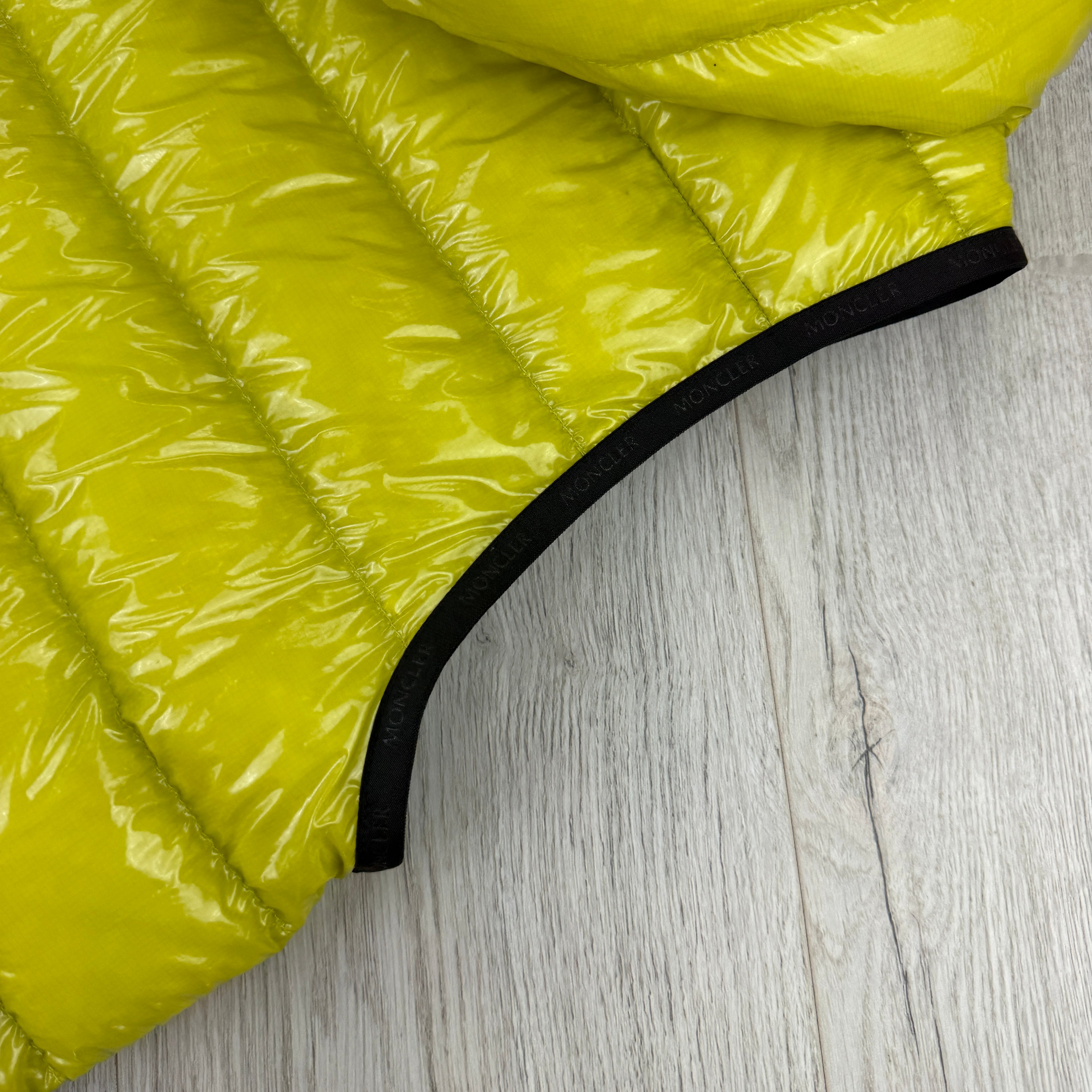 Moncler Morellet Men’s Lime Green Lappe Hooded Gilet - Size 3