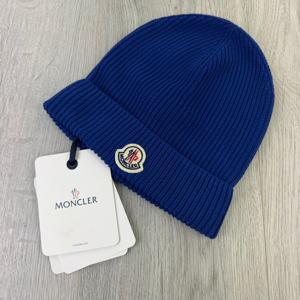 Moncler Men’s Blue Wool Beanie