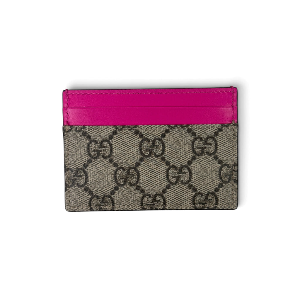 Gucci GG Interlocking Beige Card Holder Pink Edition